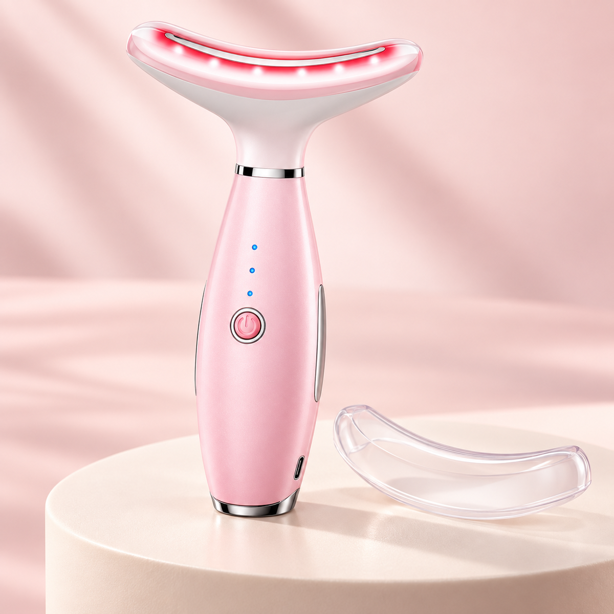 Heated Face and Neck Massager – 3-Mode Warming Beauty Device with Protective Cover