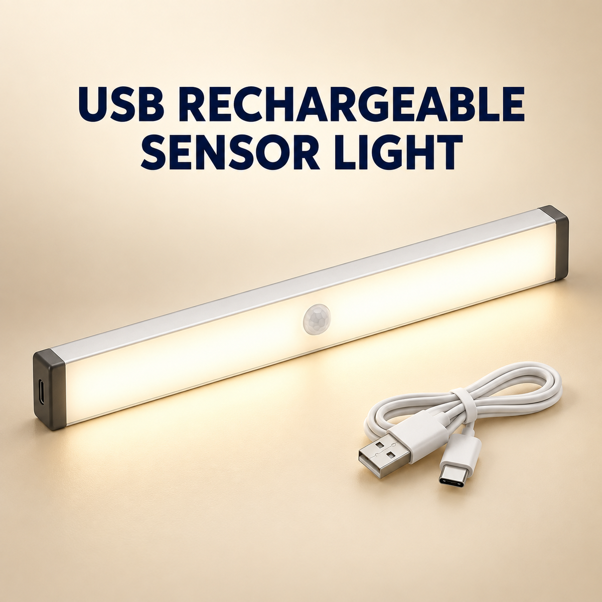 USB Rechargeable Motion Sensor Light Bar — Under-Cabinet & Closet LED Light