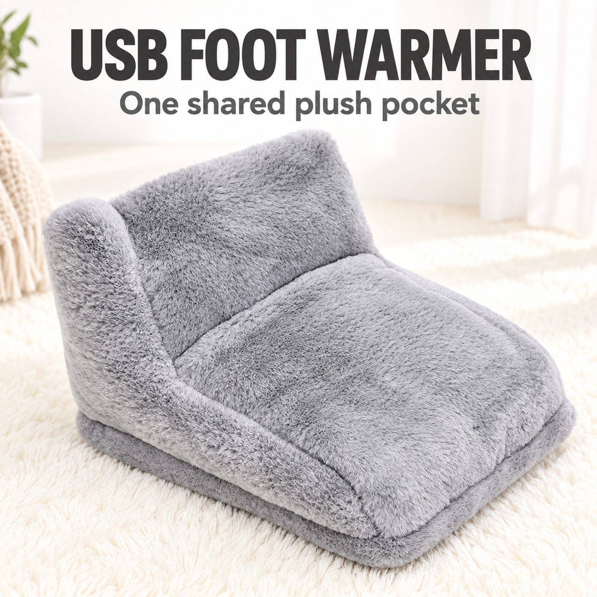 USB Detachable Office Foot Warmer — Washable Heated Foot Pad for Desk