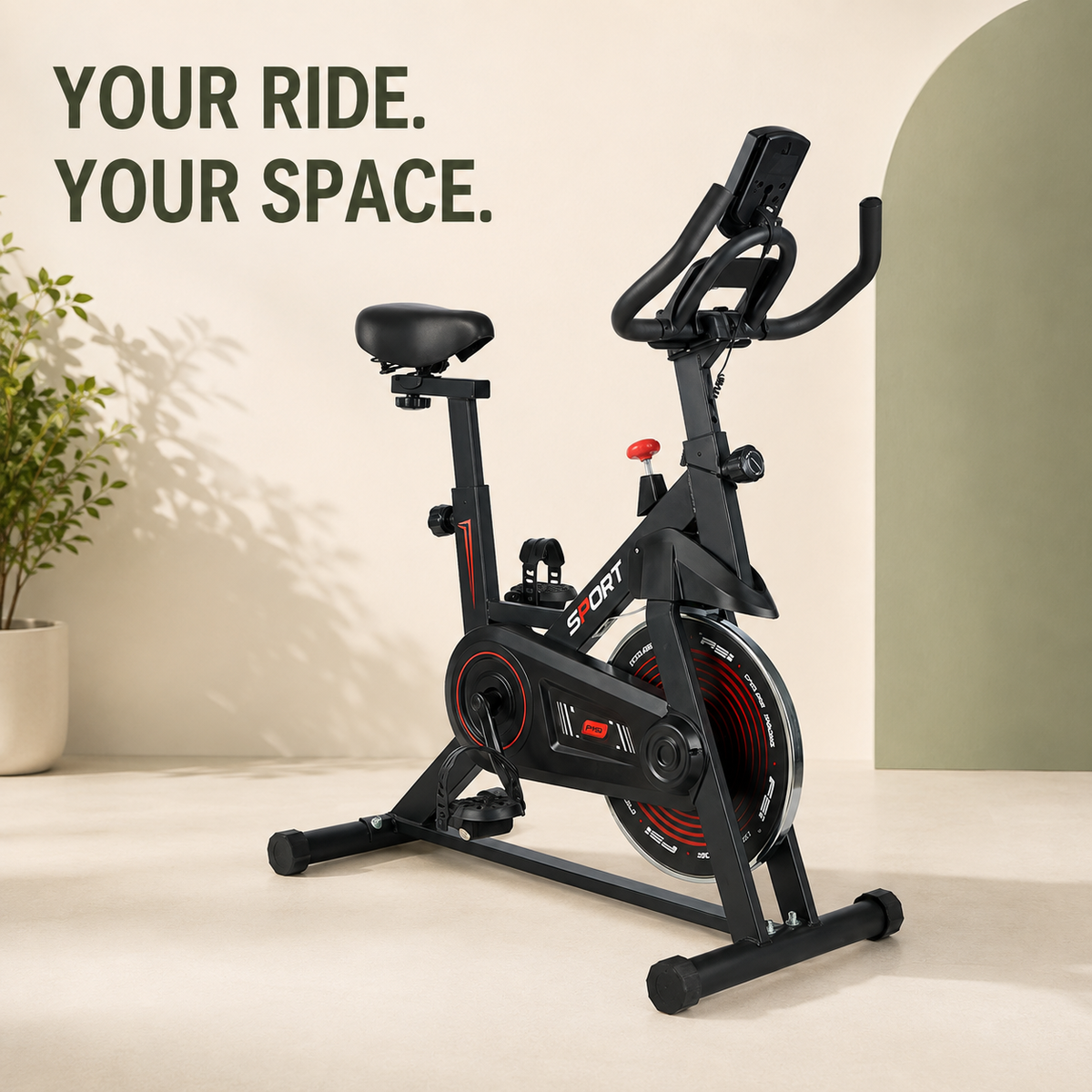 Indoor Exercise Bike — Belt-Drive Spin Bike with 4 kg Flywheel and Adjustable Resistance