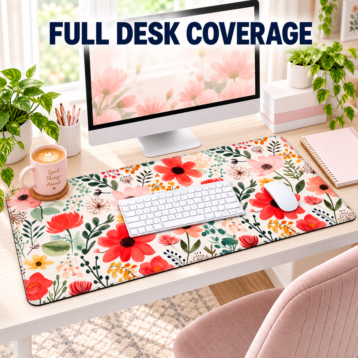 Oversized Non-Slip Mouse Pad — Natural Rubber Stain-Resistant Desk Mat