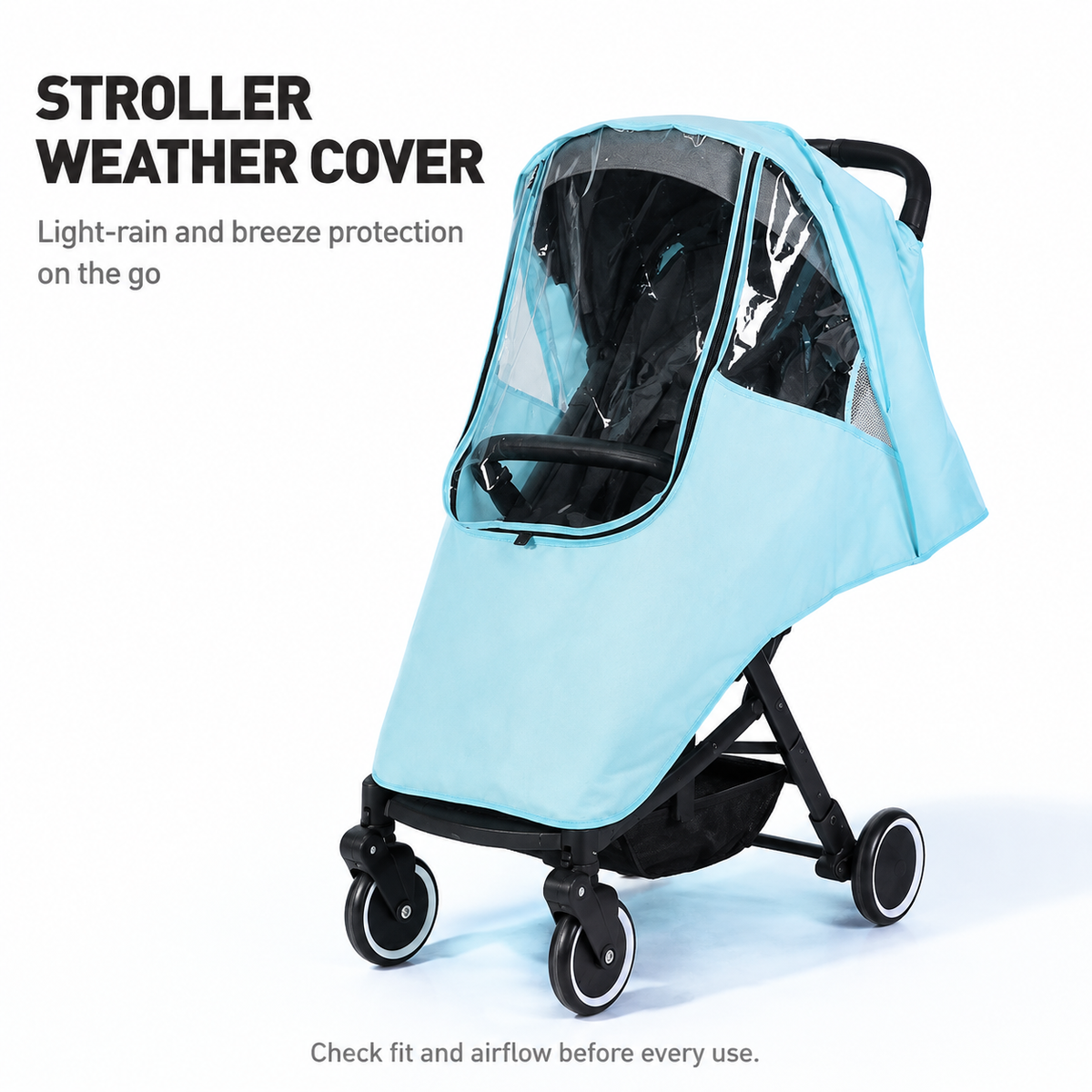 Universal Stroller Rain Cover — Warm Waterproof Weather Shield for Pushchairs