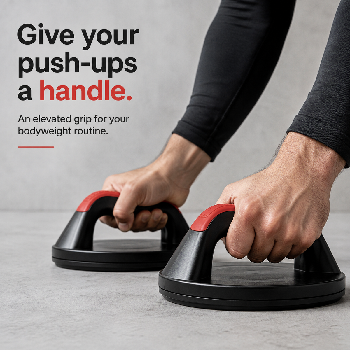 Push-Up Stands — Round-Base Push-Up Bars with Textured Grips, Pair, for Chest & Arms