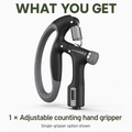 Adjustable Hand Grip with Counter — 10 to 100 kg Forearm Strengthener, Digital Display