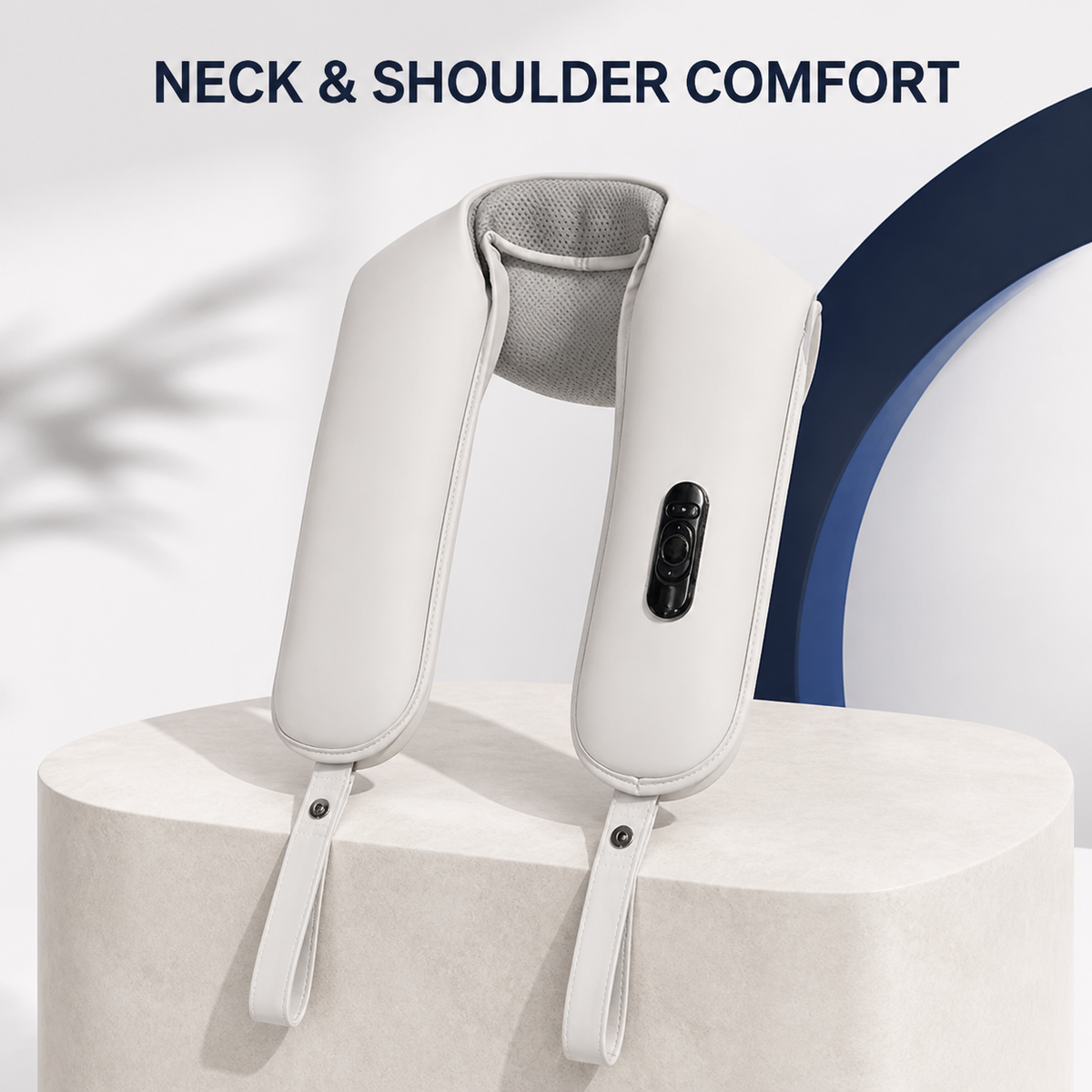Neck & Shoulder Massager — Kneading Wrap Worn Over the Shoulders, Hands-Free with Built-In Controls