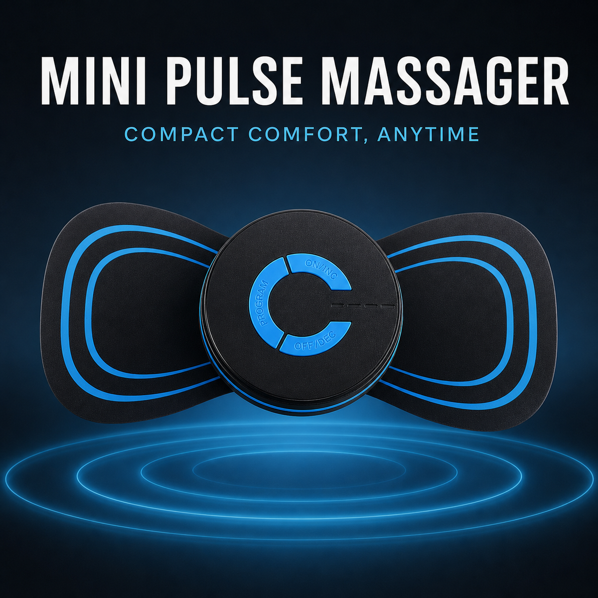 Mini EMS Muscle Stimulator — Wireless Pulse Massage Pad, USB Rechargeable, Pocket-Sized for Shoulders, Back & Legs