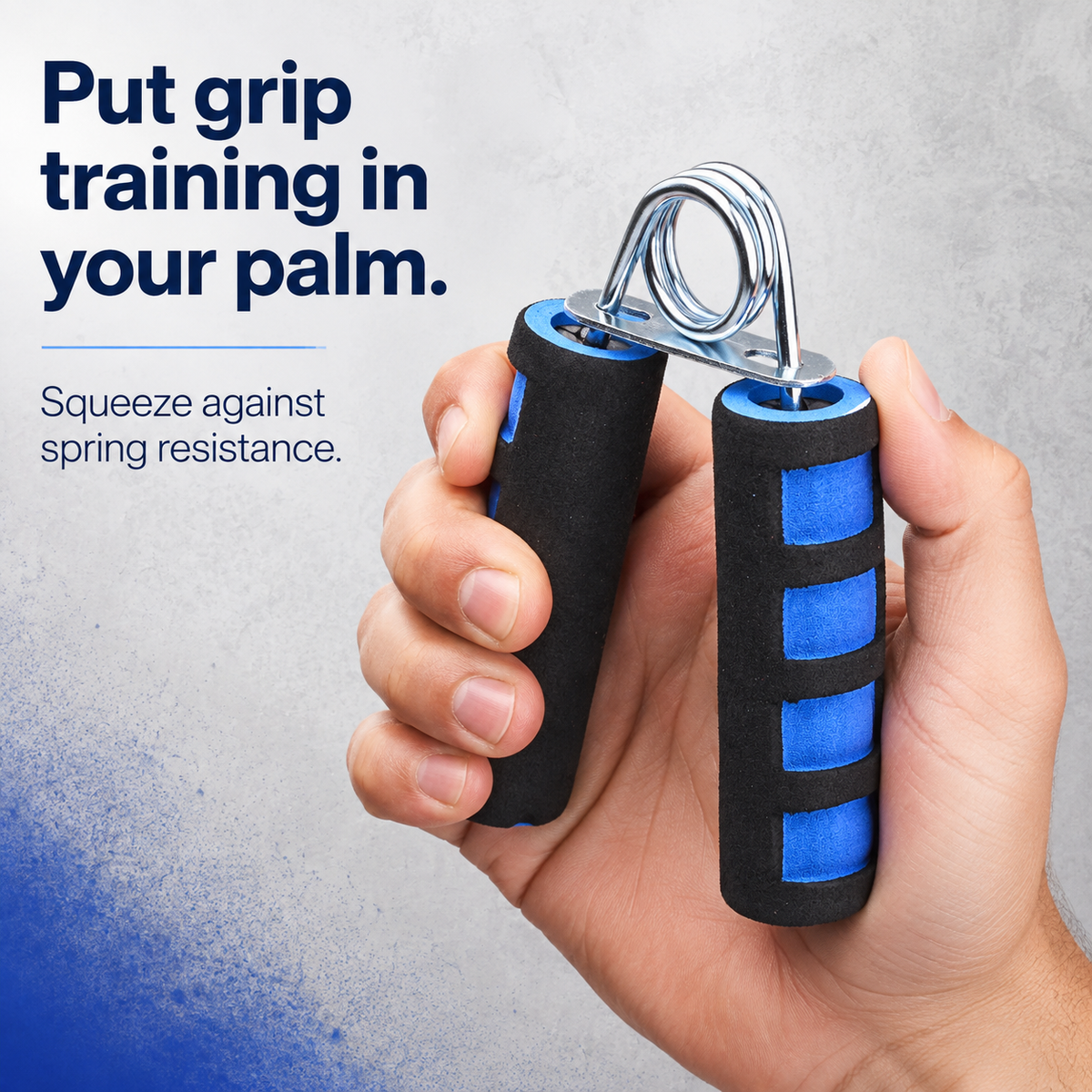 Hand Grip Strengthener — Spring Forearm & Finger Exerciser with Sponge Handles, Pocket-Sized